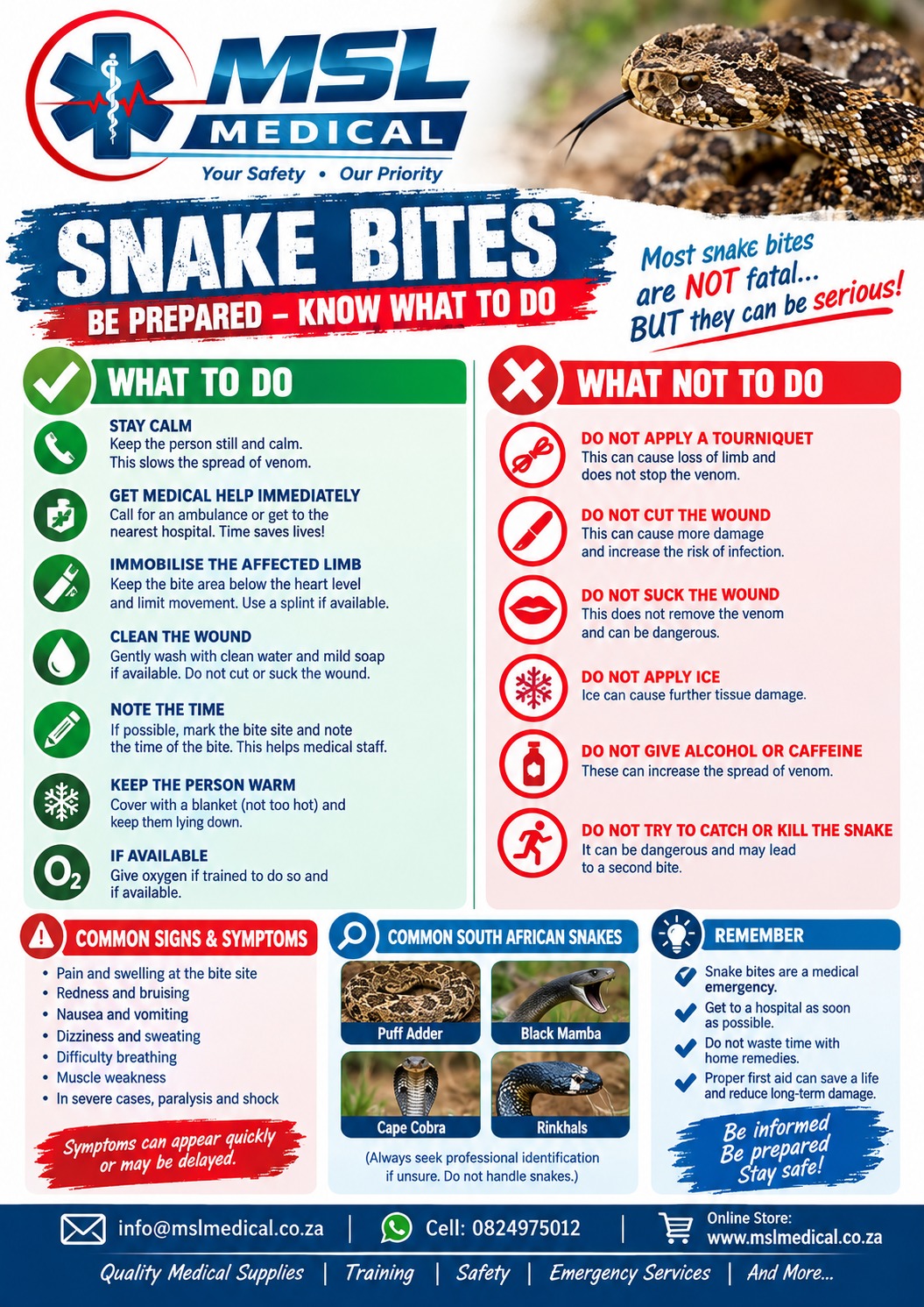 Snake Bites first aid guide